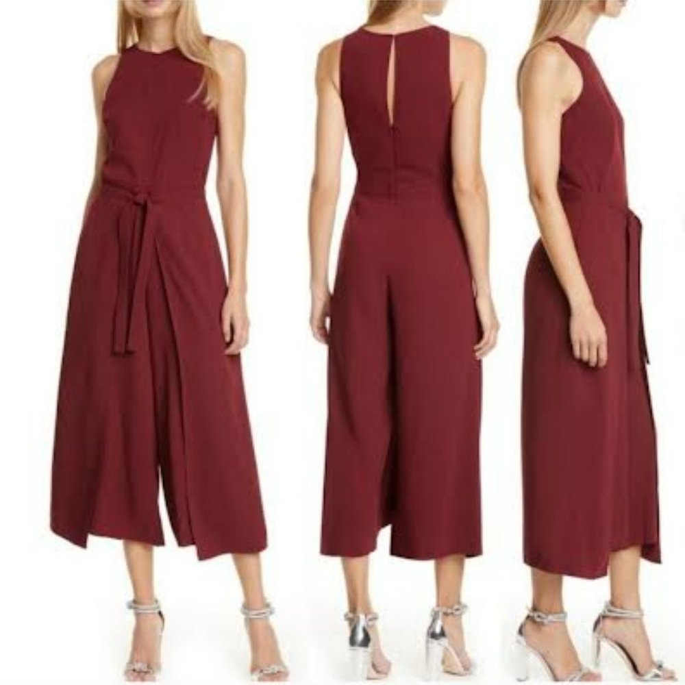 COPY - Joie Maroon Tie Front Jumpsuit